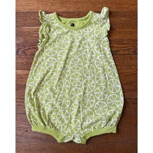 Tea Collection Girls' Lime Print Summer Bubble Size 12-18M